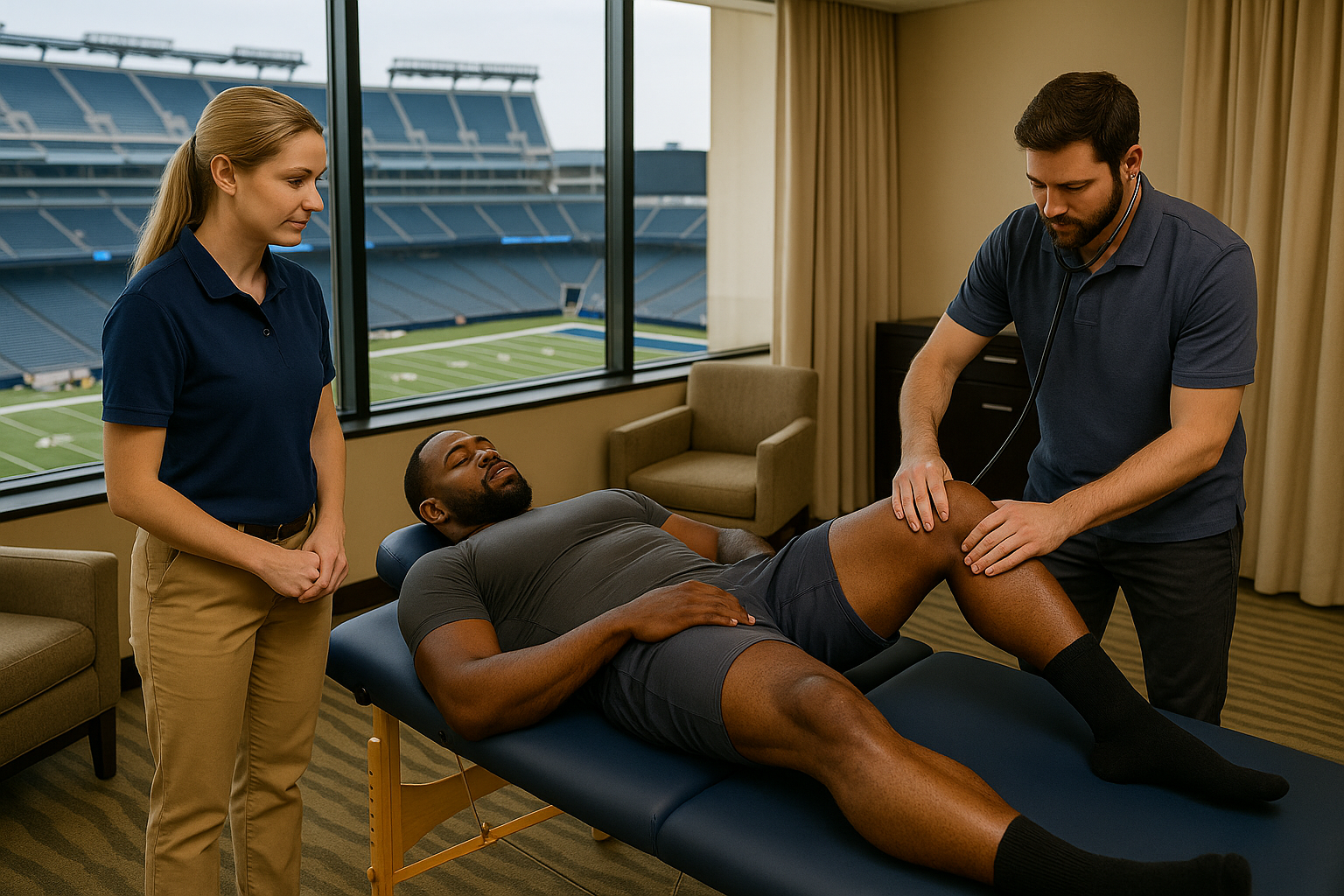 Clinical screening room with premium flat tables