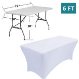 Fitted White Table Cover
