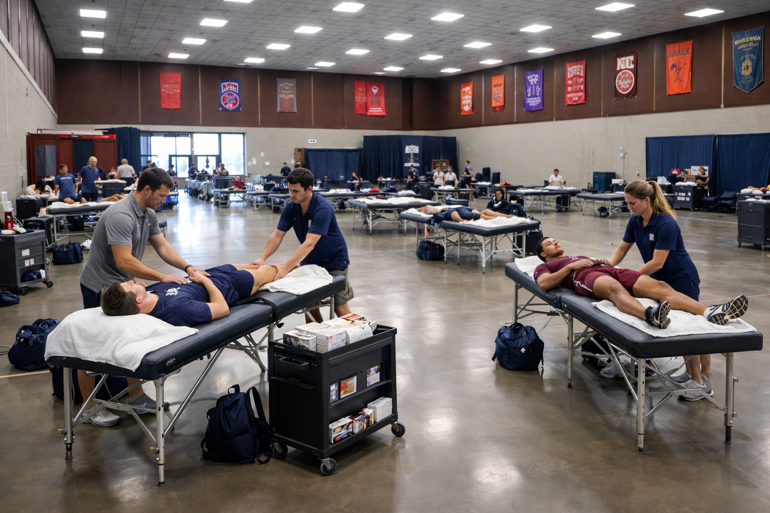 Massage tables at Ohio State athletic facility