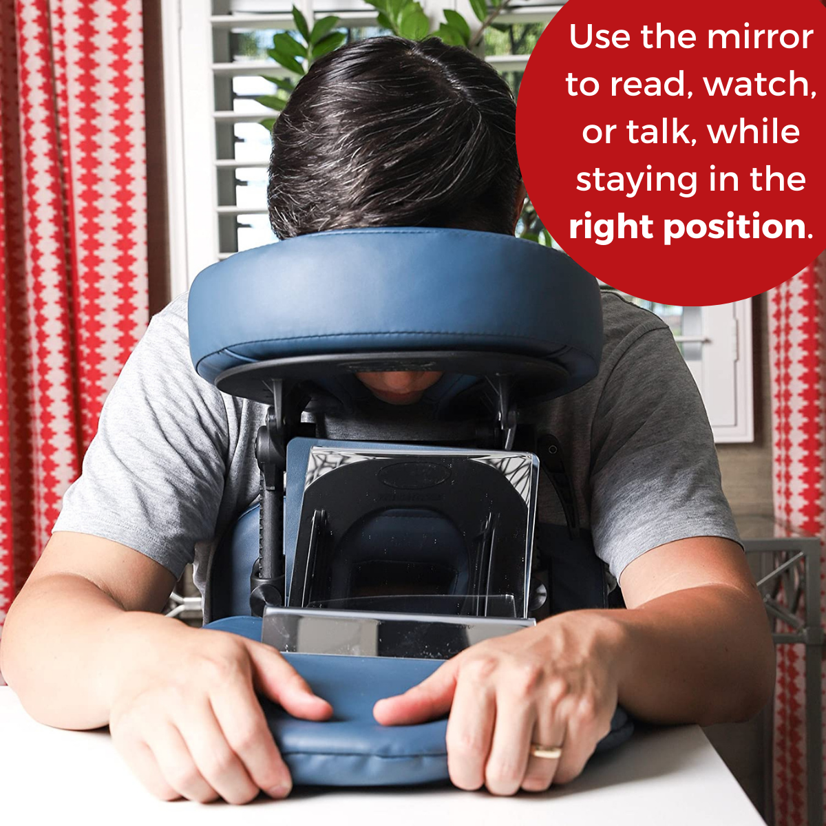 Use the mirror to read or talk